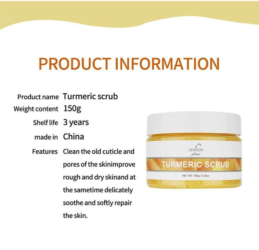 Tumeric Body Scrub, Acne, Dark Spots, Hyperpigmentat