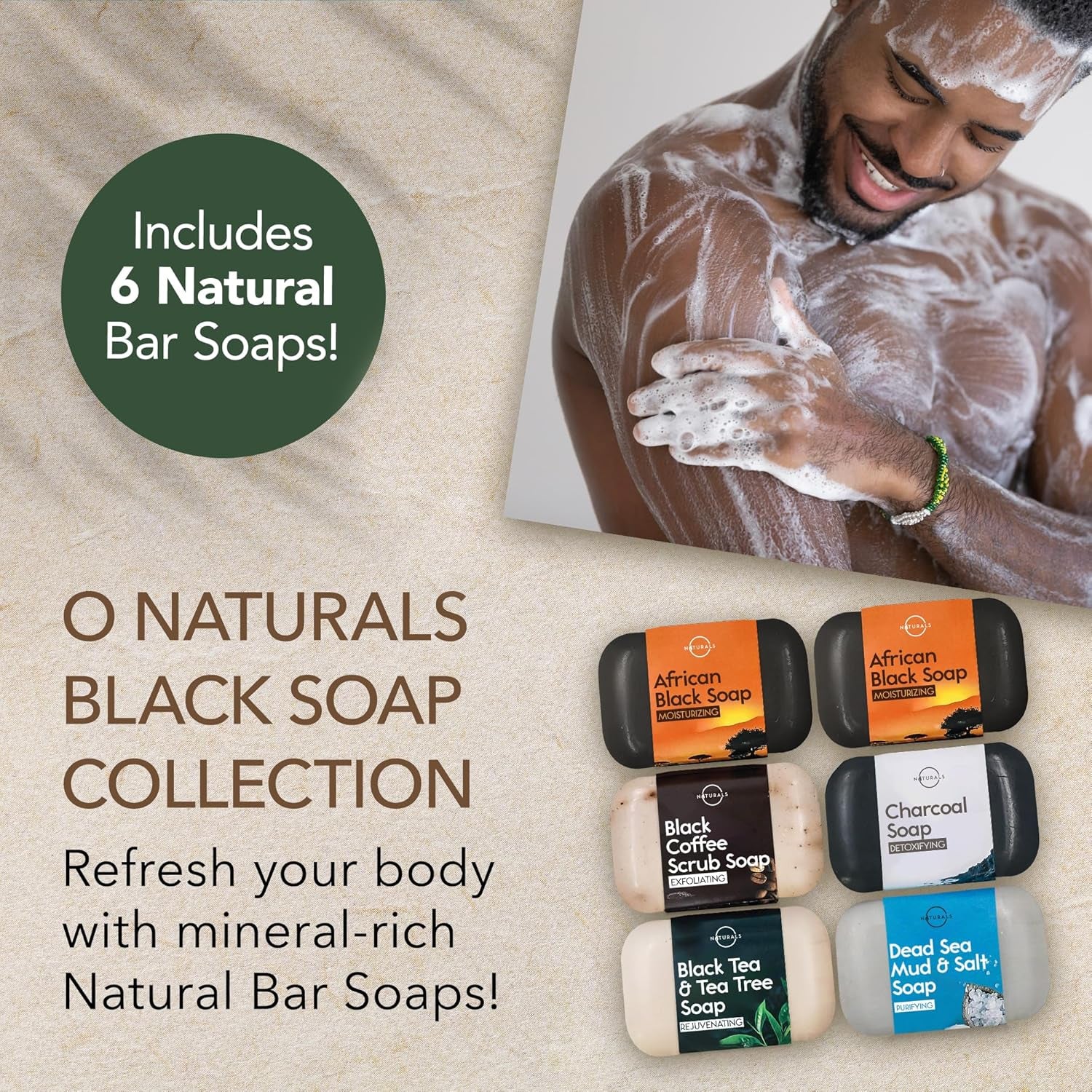 6 PCS Organic & Natural Soap for Men & Women