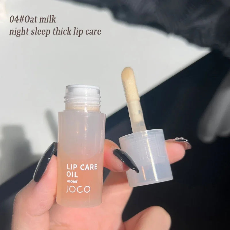 Transparent Lip Oil Glass Lip Gloss Fragrance Non-Sticky Moisturizes Lip Tint Lip Plumper Lip Care Serum Primer Big Brush Head