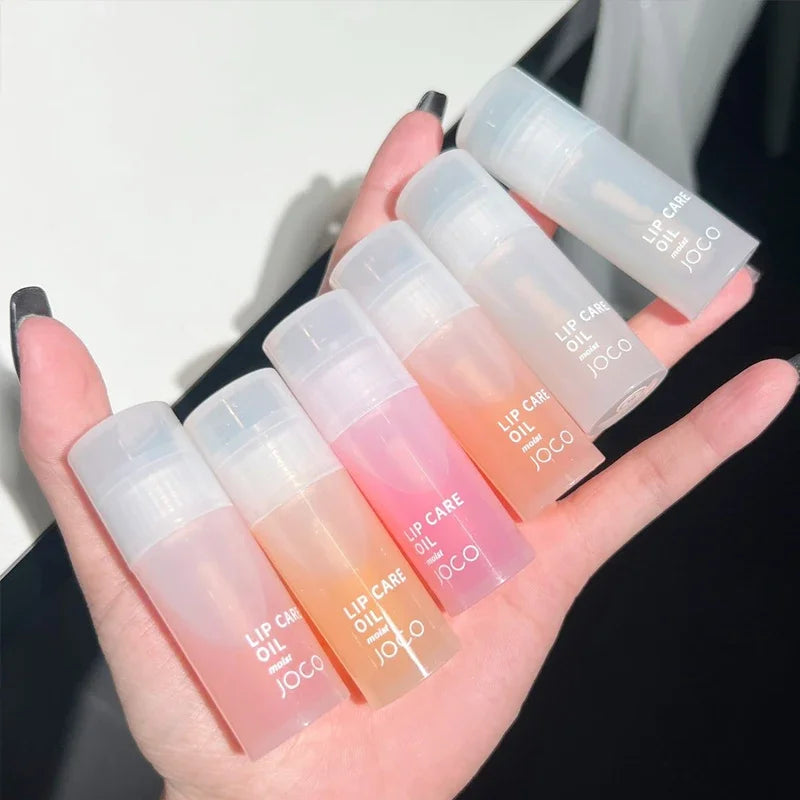 Transparent Lip Oil Glass Lip Gloss Fragrance Non-Sticky Moisturizes Lip Tint Lip Plumper Lip Care Serum Primer Big Brush Head