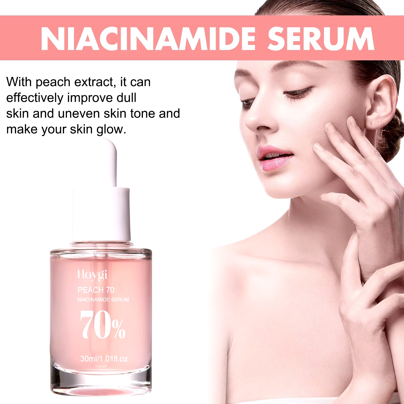 Niacinamide Facial Serum Fade Melanin Moisturzing Rejuvenation Shrink Pores Smooth Brightening Skin Care Dark Spot Remover Serum