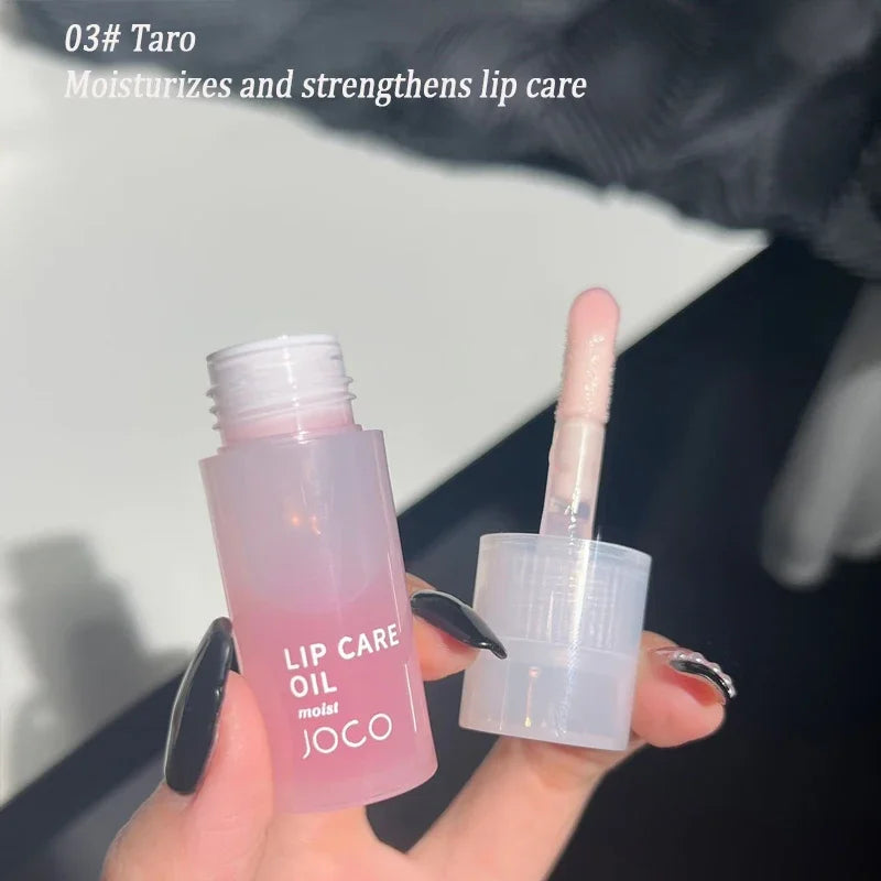 Transparent Lip Oil Glass Lip Gloss Fragrance Non-Sticky Moisturizes Lip Tint Lip Plumper Lip Care Serum Primer Big Brush Head